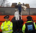 Salford Big Orange Bus Anti-Fracking Blockade 